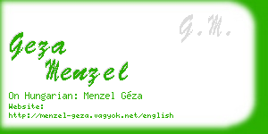 geza menzel business card